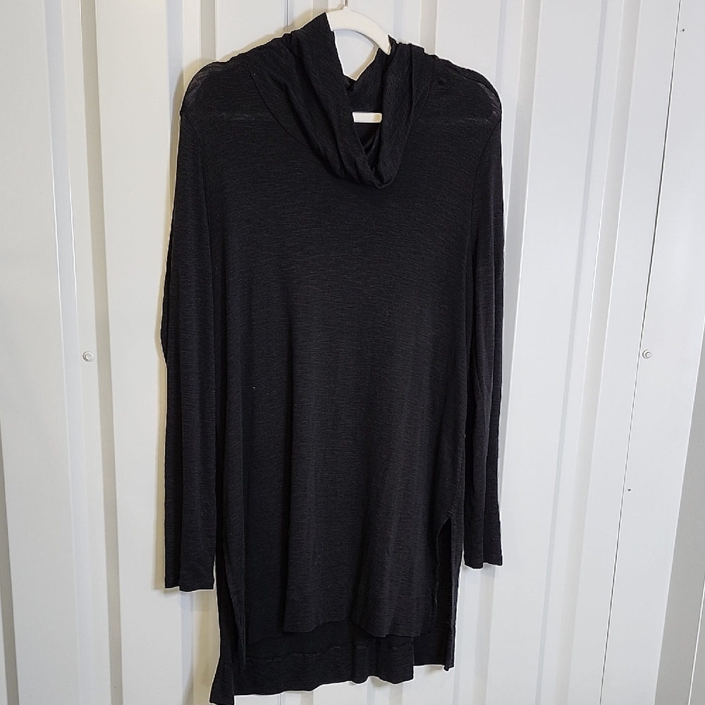 J. Jill Womens Black Cowl-Neck Pima Cotton Tunic Size Large Tall